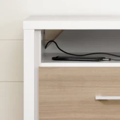 Munich 2 Drawer Nightstand - White/Soft Elm - South Shore -Safavieh Shop GUEST c5b22852 0d9a 4312 afe0 1c2cc834a6b1