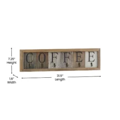 Merrick Lane Pheltz Wooden Wall Mount 6 Cup Distressed Wood Grain Printed COFFEE Mug Organizer With Metal Hanging Hooks, No Assembly Required -Safavieh Shop GUEST c5dd7179 36fa 4138 8023 8145670fbf8b