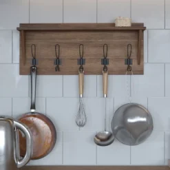 Merrick Lane 24 Inch Wall Mount Pine Wood Storage Rack With 5 Hanging Hooks, Entryway, Kitchen, Bathroom 19 Merrick Lane 24 Inch Wall Mount Pine Wood Storage Rack With 5 Hanging Hooks, Entryway, Kitchen, Bathroom -Safavieh Shop GUEST c6c30b79 e919 40cd 8fb4 9ee658762886