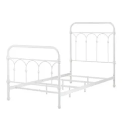 Twin Caledonia Metal Bed Antique White - Inspire Q -Safavieh Shop GUEST c757a6c0 9ca8 4a18 ba88 c8b95bee6191