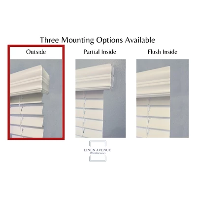 Linen Avenue Cordless Faux Wood Blind, Outside Mount 5 Linen Avenue Cordless Faux Wood Blind, Outside Mount - Image 3