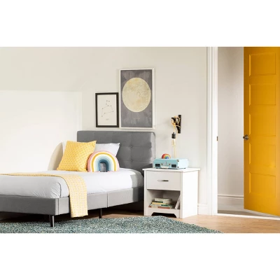 Twin Fusion Complete Upholstered Bed Medium Gray - South Shore 3 Twin Fusion Complete Upholstered Bed Medium Gray - South Shore