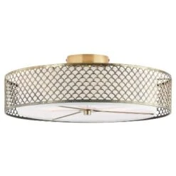 18.25" Leyla Glam Brushed Semi-Flush Mount Ceiling Fixture Sconce Gold - River Of Goods -Safavieh Shop GUEST cb4db4b2 7032 4928 b667 6d646100cb1c