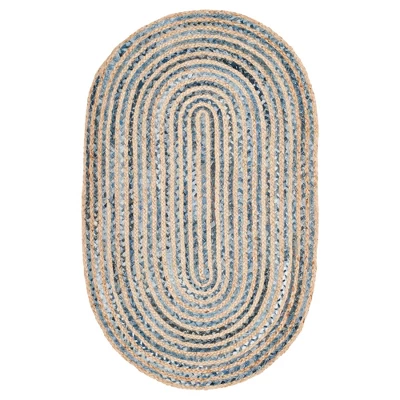 Hudson Stripe Area Rug Natural/Blue - Safavieh 7 Hudson Stripe Area Rug Natural/Blue - Safavieh - Image 5