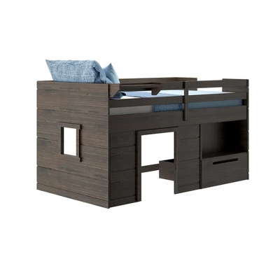 Max & Lily Loft Bed Twin Size Solid Wood Platform Bed Frame For Kids With Storage Drawer 7 Max & Lily Loft Bed Twin Size Solid Wood Platform Bed Frame For Kids With Storage Drawer - Image 5