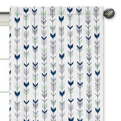 Sweet Jojo Designs Window Panels - Navy & Mint Mod Arrow - 2pk 4 Sweet Jojo Designs Window Panels - Navy & Mint Mod Arrow - 2pk - Image 2