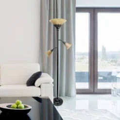 Torchiere Floor Lamp With 2 Reading Lights And Scalloped Glass Shades Restoration Bronze - Lalia Home -Safavieh Shop GUEST d0111db6 c157 4afc 9e69 d707484b7d7f