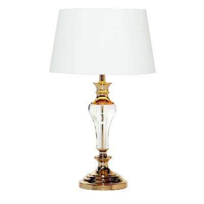 27" X 15" Glam Glass Table Lamp Gold - Olivia & May 3 27" X 15" Glam Glass Table Lamp Gold - Olivia & May