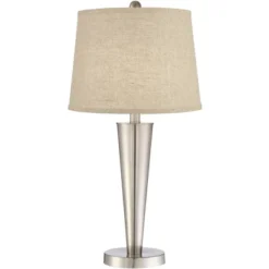 360 Lighting Geoff Modern Table Lamps 26" High Set Of 2 Brushed Nickel With USB Charging Port Cream Burlap Drum Shade For Bedroom Living Room Desk -Safavieh Shop GUEST d117b070 aa32 4d77 ab0d e72e60631f1e