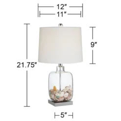 360 Lighting Coastal Accent Table Lamp 21.75" High Clear Glass Fillable Sea Shells White Drum Shade For Living Room Family Bedroom Bedside -Safavieh Shop GUEST d136f62b fcbe 4f71 b844 e9df9fe87c85
