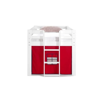 Twin Jasper Junior Loft Bed, White Frame And Playhouse Tent Blue/Red - Alaterre Furniture 5 Twin Jasper Junior Loft Bed, White Frame And Playhouse Tent Blue/Red - Alaterre Furniture - Image 3
