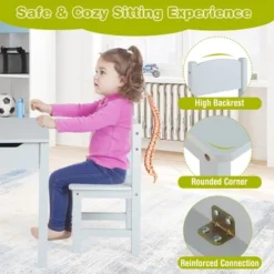 Costway Toddler Craft Table & Chair Set Kids Art Crafts Table WithPaper Roll Holder Grey/White -Safavieh Shop GUEST d34072b1 525b 40c6 b182 ae63c3be2382