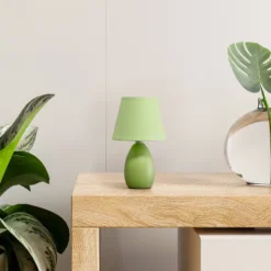 9.45" Petite Ceramic Oblong Bedside Table Desk Lamp With Matching Tapered Drum Shade Green - Creekwood Home -Safavieh Shop GUEST d370cfe4 7df3 4d3c b5a8 4dd68fce6eec