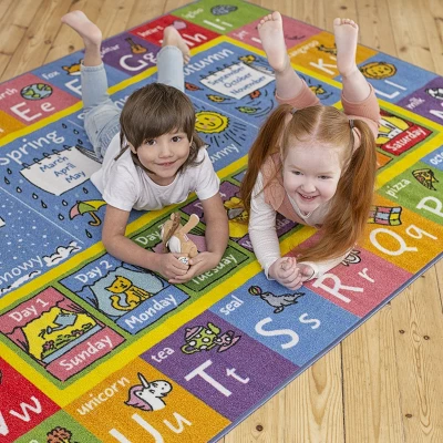 KC CUBS Boy & Girl Kids ABC Alphabet, Seasons, Months & Days Educational Learning & Fun Game Play Nursery Bedroom Classroom Rug Carpet 3 KC CUBS Boy & Girl Kids ABC Alphabet, Seasons, Months & Days Educational Learning & Fun Game Play Nursery Bedroom Classroom Rug Carpet