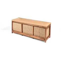 Badger Basket Kid's Storage Bench With Woven Top And Baskets Brown -Safavieh Shop GUEST d765e007 48d0 434d acb4 316a34e73921