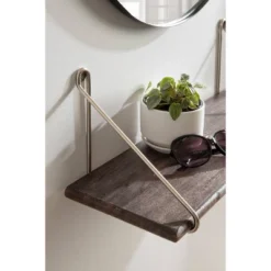 24" X 8" Palone Wood And Metal Decorative Wall Shelf Gray - Kate & Laurel All Things Decor -Safavieh Shop GUEST d774992e 6060 4a25 9fda 85db351b321a