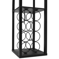 Etagere Organizer Storage Shelf Floor Lamp With Linen Shade Black - Simple Designs -Safavieh Shop GUEST d8e59f59 e290 480e ae49 0ce73009a871
