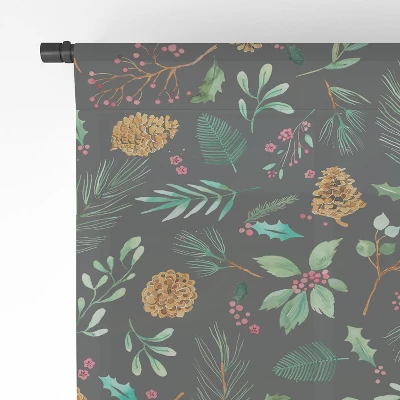 Ninola Design Christmas Botanical Charcoal Single Panel Sheer Window Curtain - Society6 5 Ninola Design Christmas Botanical Charcoal Single Panel Sheer Window Curtain - Society6 - Image 3