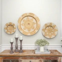 Set Of 3 Rattan Plate Woven Basket Wall Decors - Olivia & May -Safavieh Shop GUEST dadce017 8d1d 43e6 9d9c 17364d8d8220