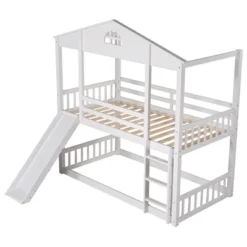 Twin Over Twin House Shaped Bunk Bed With Convertible Slide And Ladder-ModernLuxe -Safavieh Shop GUEST db779b5a 7dc3 4afc 8b41 3c2d33274854