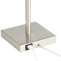 360 Lighting Franco Modern Table Lamps 26 1/2" High Set Of 2 Brushed Nickel With USB Charging Ports White Square Shade For Bedroom Living Room Desk -Safavieh Shop GUEST dcdac6ef 5d81 4770 bd77 5b59f451a6a9