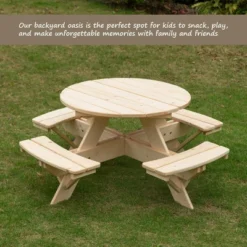 Gardenised Wooden Kids Round Picnic Table Bench, Outdoor Children's Backyard Table, Crafting, Dining, And Playtime Patio Table 15 Gardenised Wooden Kids Round Picnic Table Bench, Outdoor Children's Backyard Table, Crafting, Dining, And Playtime Patio Table -Safavieh Shop GUEST dda32692 b8e6 4bb9 ab0d c93bb3b5efa8