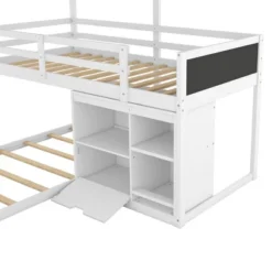 Twin Size L-shaped Wood Triple Bunk Bed With Storage Cabinet, Ladder And Blackboard-ModernLuxe -Safavieh Shop GUEST ddddd968 28a3 488b b309 eab0d40e0265