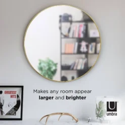 34" Hubba Wall Mirror Brass - Umbra 12 34" Hubba Wall Mirror Brass - Umbra -Safavieh Shop GUEST e0919430 feb3 4256 93ef 34b529280762