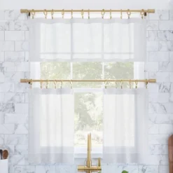 Set Of 2 Slub Textured Linen Blend Cafe Curtain Tiers - Archaeo -Safavieh Shop GUEST e16493c4 8a3c 4335 9b9b 8e500f5de0e7