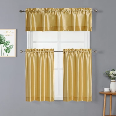 Kate Aurora Parisian Living Complete 3 Piece Lightweight Sheer Cafe Kitchen Curtain Tier & Valance Set 9 Kate Aurora Parisian Living Complete 3 Piece Lightweight Sheer Cafe Kitchen Curtain Tier & Valance Set - Image 7