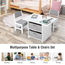 Babyjoy Kids Art Play Wood Table And 2 Chairs Set W/ Storage Baskets Puzzle -Safavieh Shop GUEST e294d76e 98d7 4060 bee2 2e023575e52f