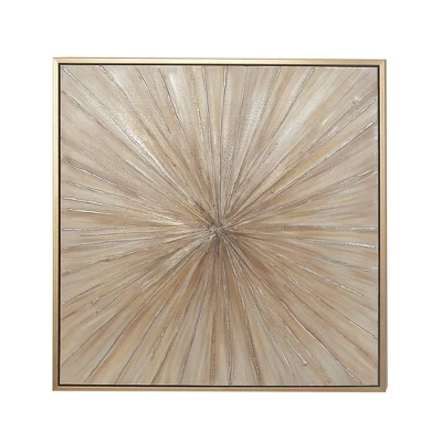 Canvas Starburst Radial Framed Wall Art With Gold Frame Brown - Olivia & May 9 Canvas Starburst Radial Framed Wall Art With Gold Frame Brown - Olivia & May - Image 7