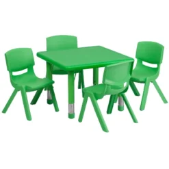 Flash Furniture 24" Square Plastic Height Adjustable Activity Table Set With 4 Chairs -Safavieh Shop GUEST e5408eec 1c32 4eba a23d 8b550026d3b8