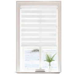 1pc Light Filtering Cordless Zebra Window Shade With Fabric Roller Valance White - Lumi Home Furnishings -Safavieh Shop GUEST e58d9a25 7345 47c4 8fff e83d799a574b