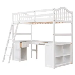 Twin Size Wooden Loft Bed With Drawers, Cabinet, Shelves And Desk-ModernLuxe -Safavieh Shop GUEST e671a7f9 1d12 4868 9f67 76f674e7e9a0