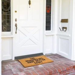 Coco Coir Welcome Door Mat 17"x30", The Neighbours Have Better Stuff Front Doormat Non Slip Rug For Home Indoor Outdoor Entrance