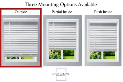 Linen Avenue Cordless Faux Wood Blind, Outside Mount 4 Linen Avenue Cordless Faux Wood Blind, Outside Mount - Image 2