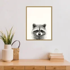 18" X 24" Animal Mug II Raccoon By Victoria Borges Framed Canvas Wall Art Gold - Amanti Art -Safavieh Shop GUEST e84963de 63f5 409e a529 15a0697c29ae