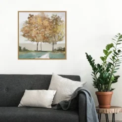 22" X 22" Golden Forest Shimmer By Isabelle Z Framed Canvas Wall Art Light Brown - Amanti Art -Safavieh Shop GUEST e993d422 b8a4 469c 83b9 0f0118e81646