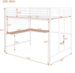 Full Size Metal Loft Bed With Desk And Grid - ModernLuxe -Safavieh Shop GUEST e9f6b97c bc69 4d3c be82 95653ebaef0a