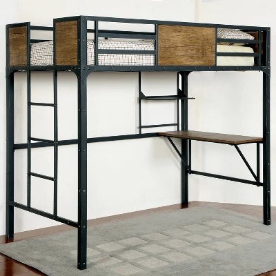 Twin Navii Industrial Loft Bed Black - HOMES: Inside + Out 3 Twin Navii Industrial Loft Bed Black - HOMES: Inside + Out