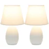 9.45" 2pk Petite Ceramic Oblong Bedside Table Desk Lamps With Matching Tapered Drum Shade Off-White - Creekwood Home -Safavieh Shop GUEST ecaaef0b 608c 4938 b8ed 12af949c4d63