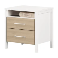 Munich 2 Drawer Nightstand - White/Soft Elm - South Shore -Safavieh Shop GUEST ee832656 4a0f 47a8 94e9 7b293e4c9fc9