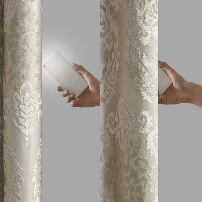 Enid Jacquard Paisley Blackout Curtain Panel 8 Enid Jacquard Paisley Blackout Curtain Panel - Image 6