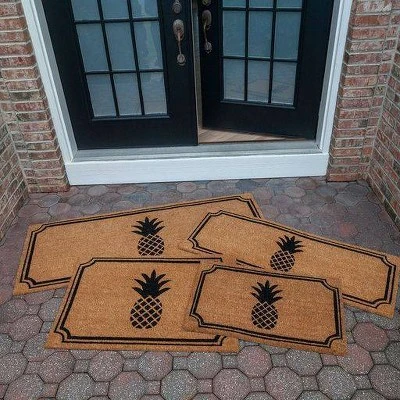Pineapple Indoor/Outdoor Coir Doormat Natural/Black - Entryways 4 Pineapple Indoor/Outdoor Coir Doormat Natural/Black - Entryways - Image 2