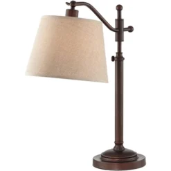 Regency Hill Downbridge Style Desk Table Lamp Adjustable Height 30.5" Tall Bronze Metal Tan Linen Look Shade For Living Room Bedroom Office -Safavieh Shop GUEST ef1e5f47 3ba9 4e5b bcfb 6ca1fa209d26