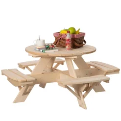 Gardenised Wooden Kids Round Picnic Table Bench, Outdoor Children's Backyard Table, Crafting, Dining, And Playtime Patio Table 17 Gardenised Wooden Kids Round Picnic Table Bench, Outdoor Children's Backyard Table, Crafting, Dining, And Playtime Patio Table -Safavieh Shop GUEST ef3016e9 508a 4666 9467 8570b1a4d274