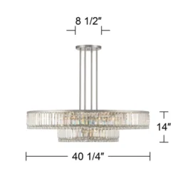 Stiffel Brushed Nickel Chandelier 40 1/4" Wide Modern 2-Tier Frame Clear Crystal 16-Light Fixture For Dining Room House Entryway -Safavieh Shop GUEST f01af0d7 73e2 44e3 b61a 569c85689c55