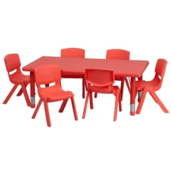 Emma And Oliver 24"W X 48"L Rectangular Plastic Height Adjustable Activity Table Set With 6 Chairs 21 Emma And Oliver 24"W X 48"L Rectangular Plastic Height Adjustable Activity Table Set With 6 Chairs -Safavieh Shop GUEST f08b2baa 3508 46fb ab68 84577b42adf0
