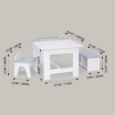 Fantasy Fields - Little Artist Monet Play Art Table Kids Furniture - White/Gray 5 Fantasy Fields - Little Artist Monet Play Art Table Kids Furniture - White/Gray - Image 3